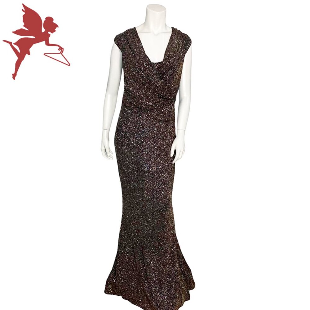 TALBOT RUNHOF Tokara Off the Shoulder Stretch Lurex Gown - Picture 3 of 12